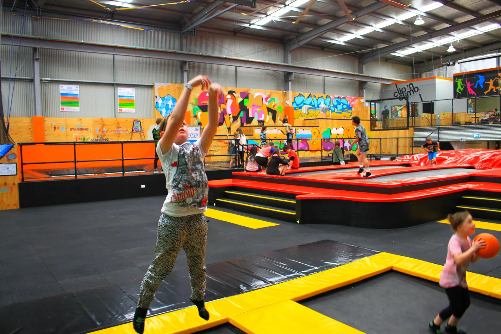 Guests enjoying activities at Jump & Climb
