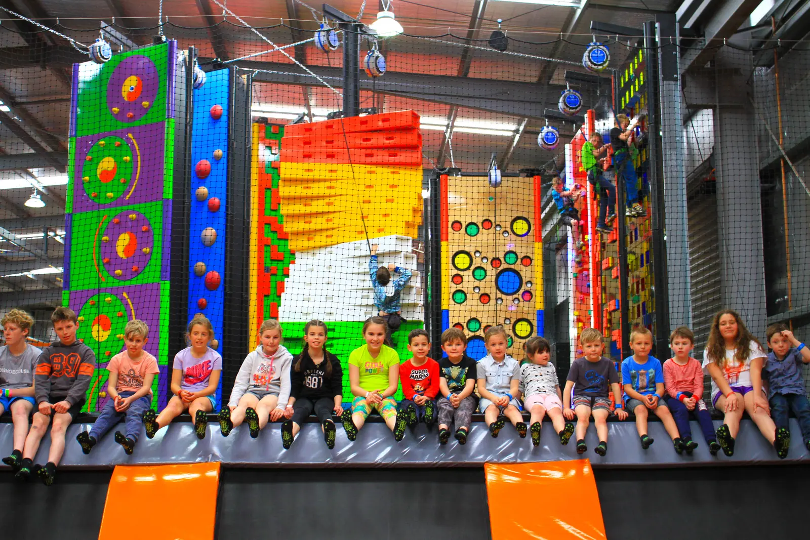 Young visitors ready to enjoy Jump & Climb activities